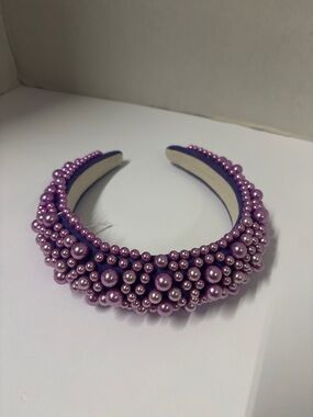 Lavender Faux Pearl Cluster Headband - Women Accessories
